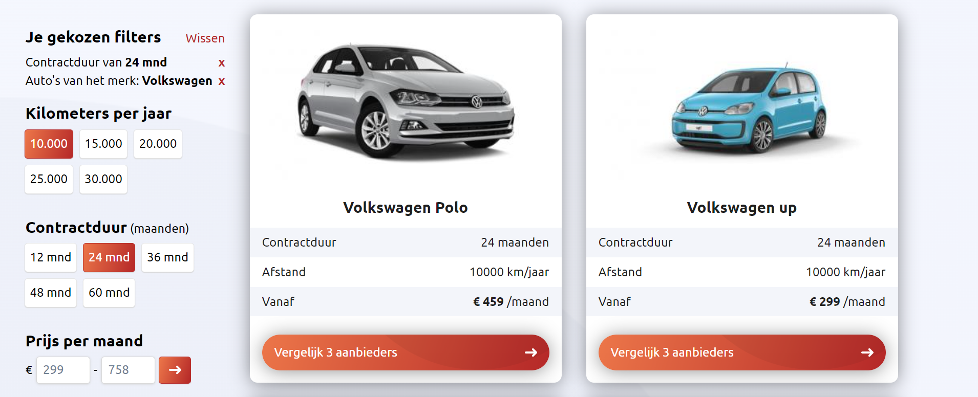 Beste Volkswagen up! private lease aanbiedingen Providers.nl