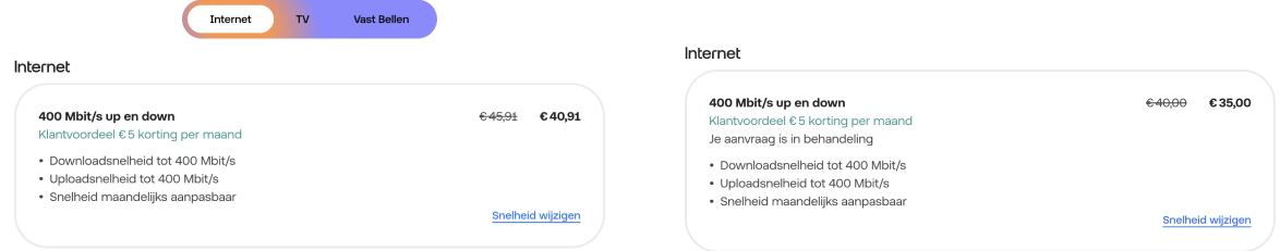 Odido prijs vergelijking