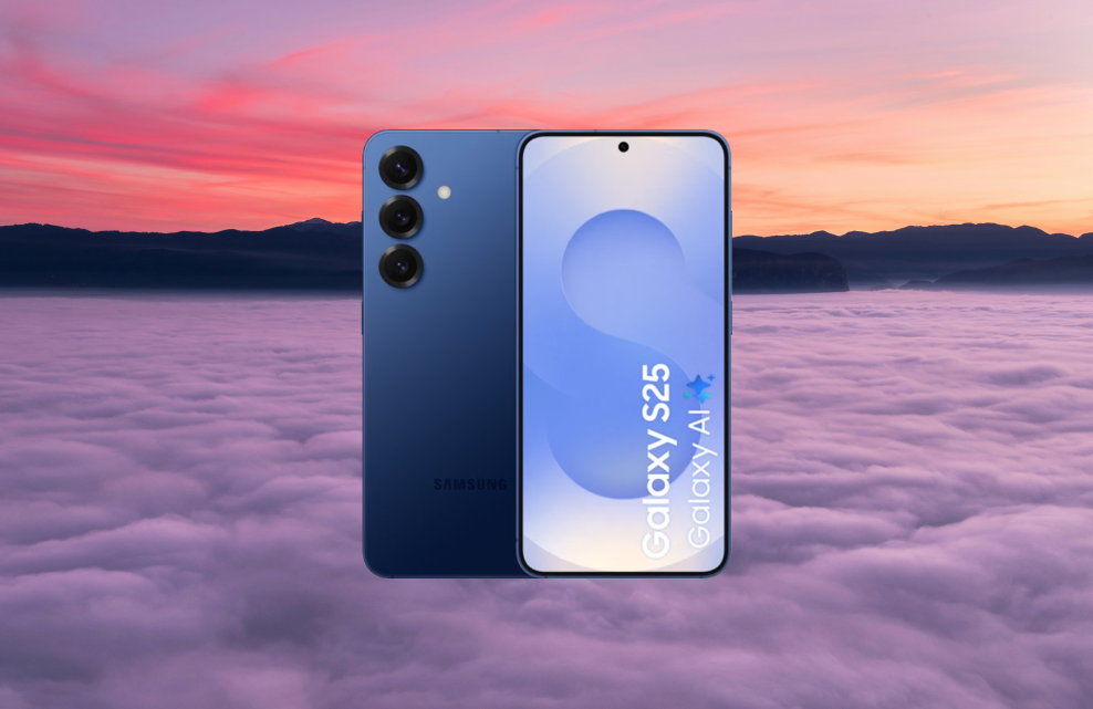 Blauw Samsung Galaxy S25 basis toestel